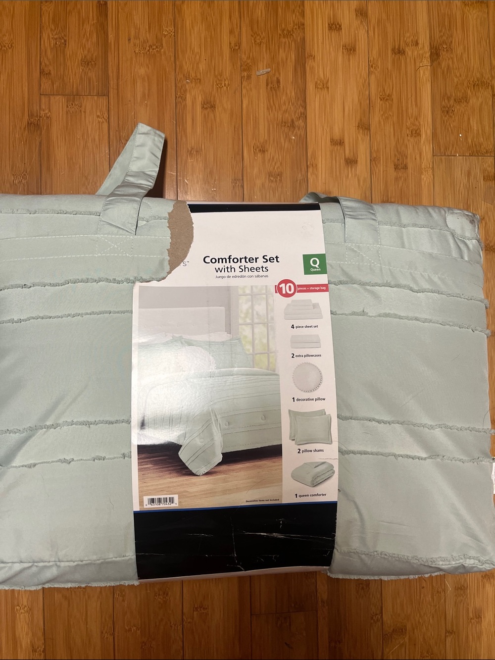 10 pieces!!Comforter Set with Sheets - Light Mint